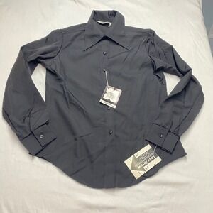 Vintage Lady Arrow Saks Fifth Avenue Black Dagger Collar Shirt NWT 70s Sz 12